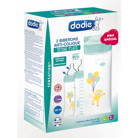 Coffret Sensation+ Anti-Colique 2 Biberons Air 330 ml de Dodie