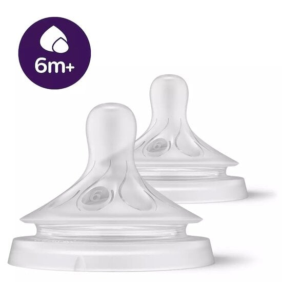 Tétines pour biberon MAM, tétine à débit tres lent niveau 0 (ensemble de  quatre), pour nouveau-nés, tétines en silicone SkinSoft pour biberons de  bébé, convient à tous les biberons MAM 