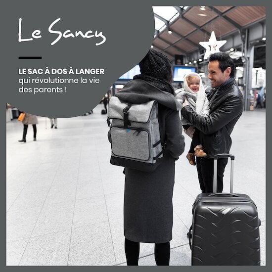Sac à dos à langer Le Sancy Smokey  de Babymoov Sac à dos à langer Le Sancy Smokey  de Babymoov