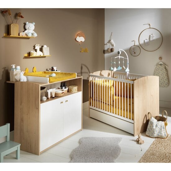 Chambre Alice Duo : Lit 60 x 120 cm + Commode   de Sauthon Baby's Sweet Home