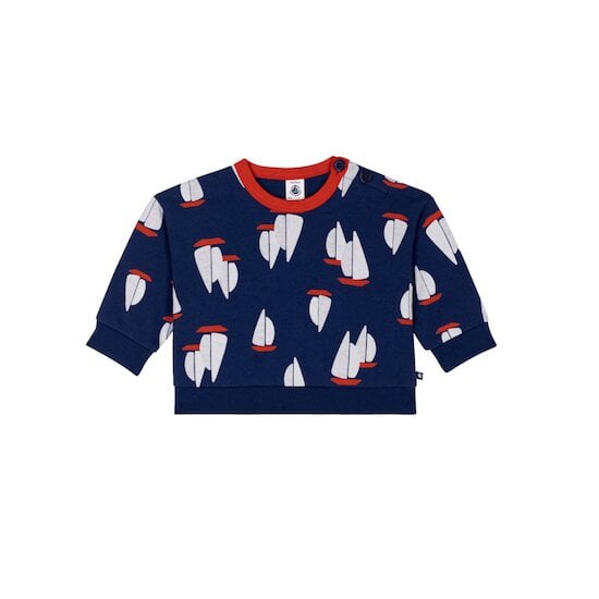 Sweat en coton, imprimé bateaux grande échelle Médiéval  de Petit Bateau
