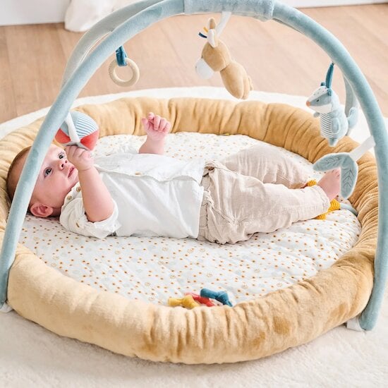 Félix et Léo Tapis pouf d'éveil avec arches Beige  de Nattou Félix et Léo Tapis pouf d'éveil avec arches Beige  de Nattou