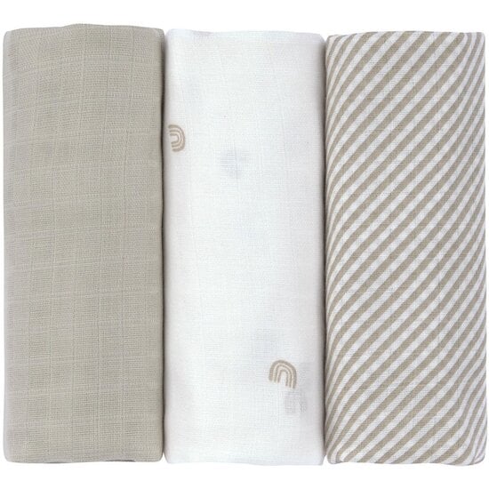 Lot de 3 langes mousseline L Arc en ciel 80 x 80 cm de Lässig