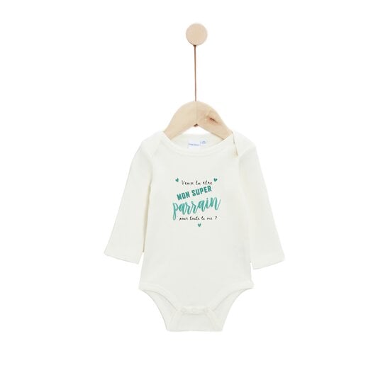 Body Annonce de Grossesse au Parrain Écru 6 mois de P'tit bisou