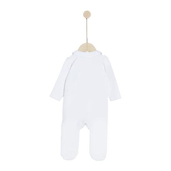 Pyjama bébé blanc 1 mois col motif végétal Promenons nous - Made