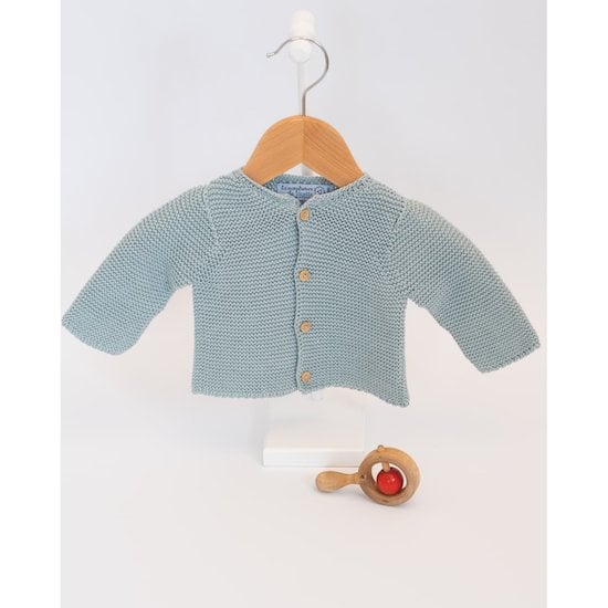 Gilet en coton Bleu Danube  de La Manufacture de Layette