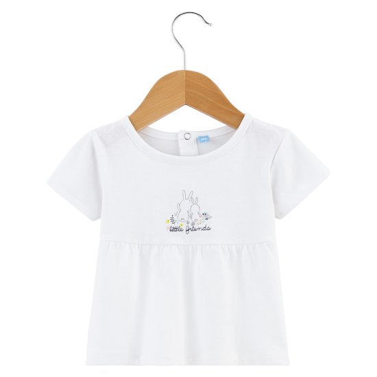 T-shirt pastel Little Friends Blanc  de P'tit bisou