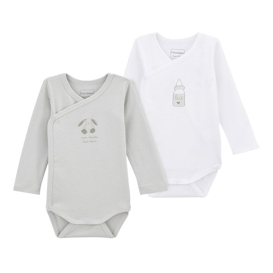 Lot 2 bodies croisés Gris Soft  de P'tit bisou