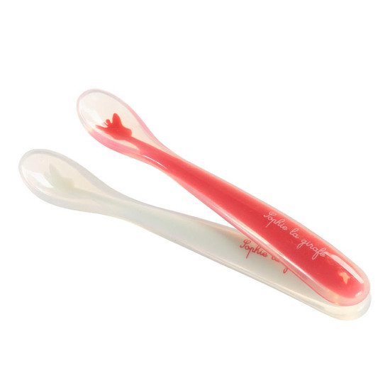 Cuillère 1er âge silicone old pink - Bébé Roi