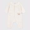 Combinaison bébé à col en tricot et broderie
