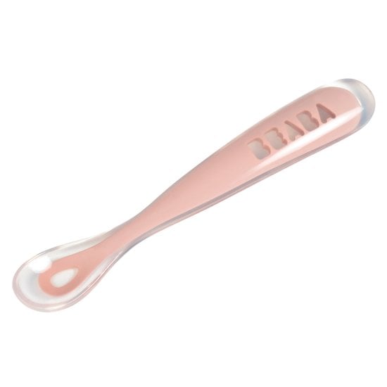 Cuillère 1er repas silicone Old Pink  de Béaba