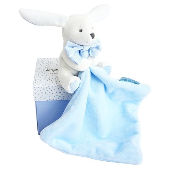 Doudou mouchoir Lapin Boîte ciel  de Doudou et Compagnie