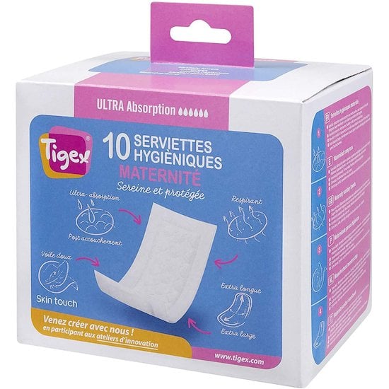 Serviette hygiéniques post accouchement   de Tigex