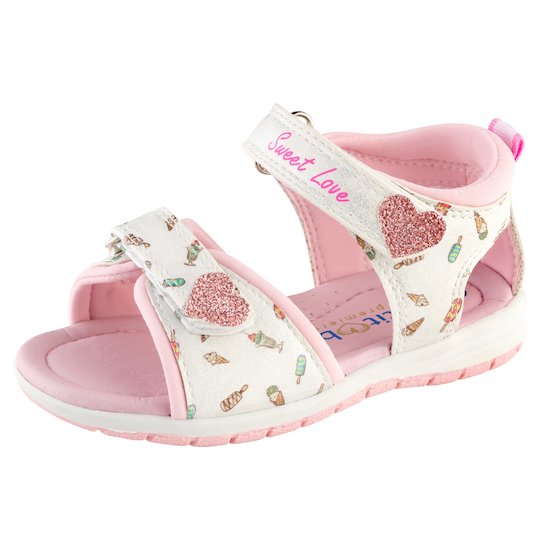 Sandales fantaisie Rose/Blanc 21 de P'tit Bisou premiers pas