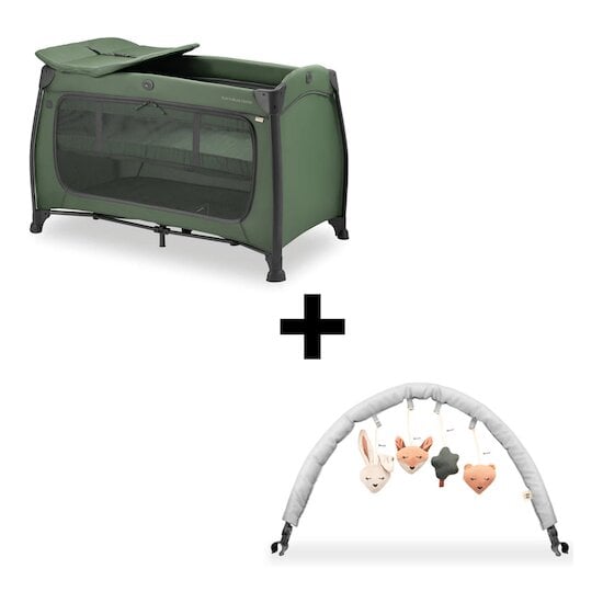 Lit parapluie Play N Relax + arche Green  de Doudou et Compagnie Lit parapluie Play N Relax + arche Green  de Doudou et Compagnie