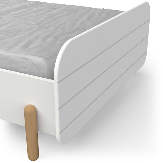 Edaj Lit Junior Blanc Chêne 90 x 200 cm de CBA Meubles Edaj Lit Junior Blanc Chêne 90 x 200 cm de CBA Meubles