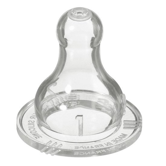 Lot de 2 tétines en silicone Transparent T1 de Bébé Confort