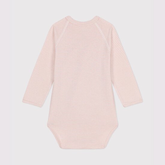 Body croisé à manches longues Rose  de Petit Bateau Body croisé à manches longues Rose  de Petit Bateau