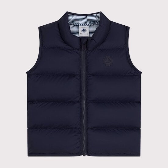 Doudoune sans manches matelassée bébé Bleu smoking  de Petit Bateau