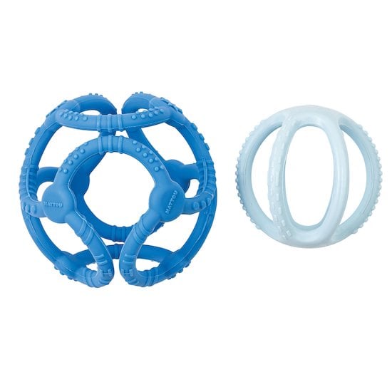 Set de 2 balles silicone bleu  de Nattou