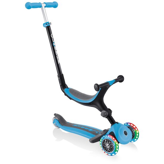 Trottinette pliable 3 roues GO-UP Plus Lights Bleu Clair  de Globber