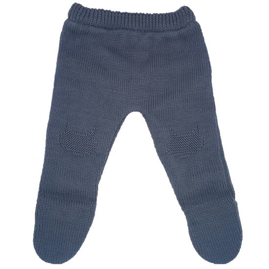 Pantalon Tricot à pieds Bleu Ora Naissance de P'tit bisou