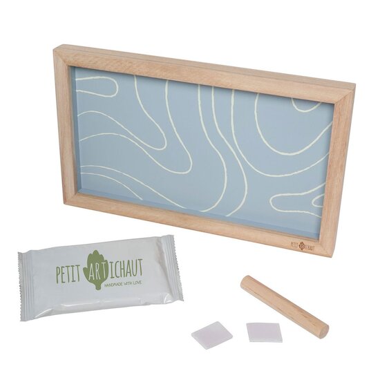 Cadre 2 empreintes Blue Abstrait  de Petit Artichaut Cadre 2 empreintes Blue Abstrait  de Petit Artichaut