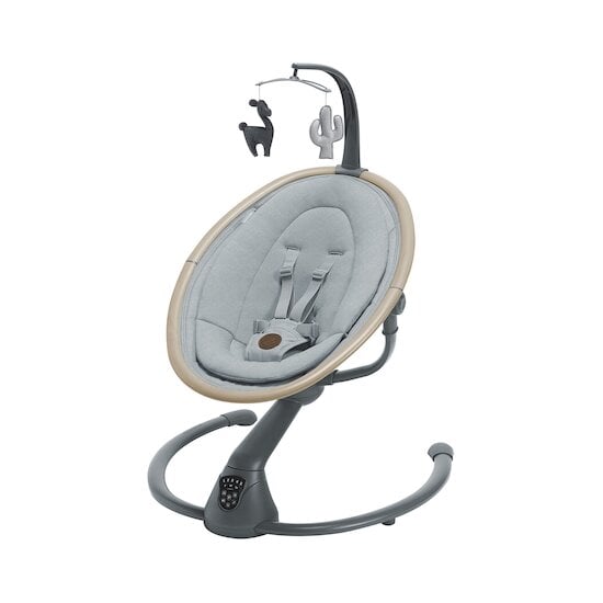 Transat Balancelle Electrique pour Bébé à 9KG avec Télécommande 5  Amplitudes de Vibration Minuterie 10 Musique Bluetooth/USB - Costway