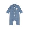Combinaison longue bébé en velours uni style pompiste