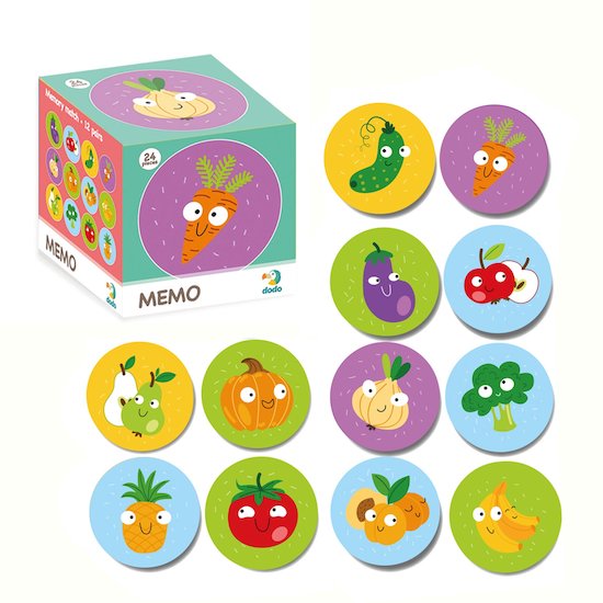 Mini jeu de mémo 24 éléments Fruits et légumes  de Dodo