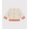 Cardigan à rayure en tricot laine et coton