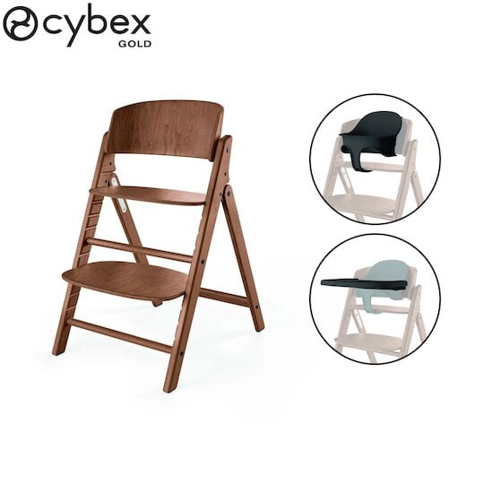 Chaise haute Click & Fold pack 3en1 Natural Dark  de CYBEX