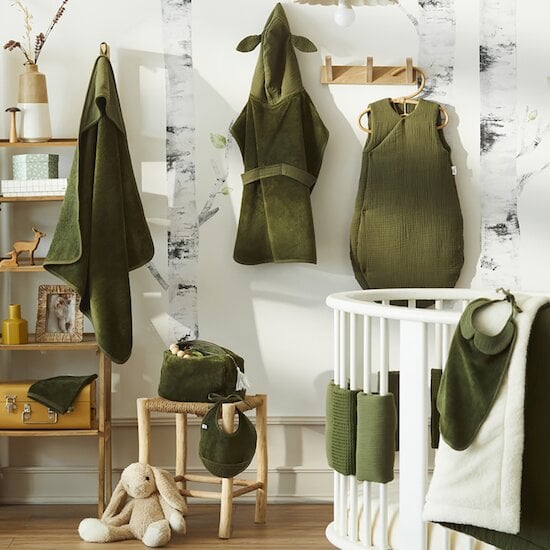 Mix & Match Cape de bain + Gant Fougère  de BB&Co Mix & Match Cape de bain + Gant Fougère  de BB&Co