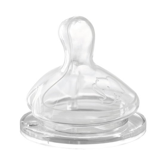 Tétine silicone Natural Comfort Taille 2 Transparent Débit céréales de Bébé Confort