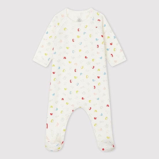 Dors-bien chiots colorés en coton biologique Blanc Marshmallow / blanc Multico 46 cm de Petit Bateau