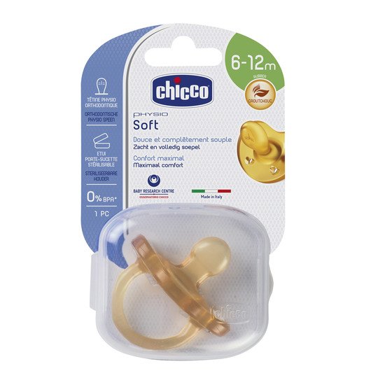 Sucette physiologique soft caoutchouc  6-12 mois de Chicco