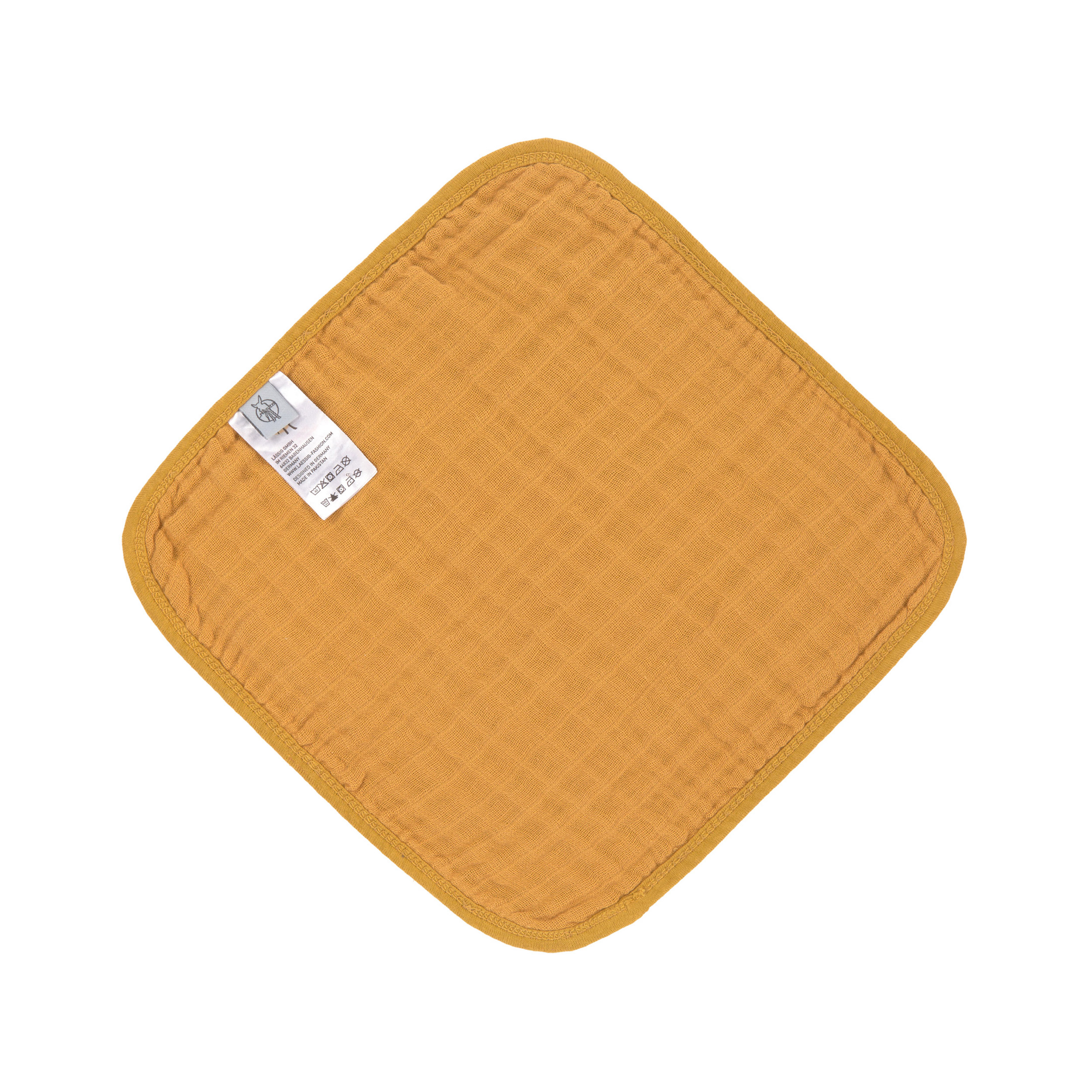Lot De 3 Debarbouillettes En Mousseline Moutarde De Lassig Langes Aubert
