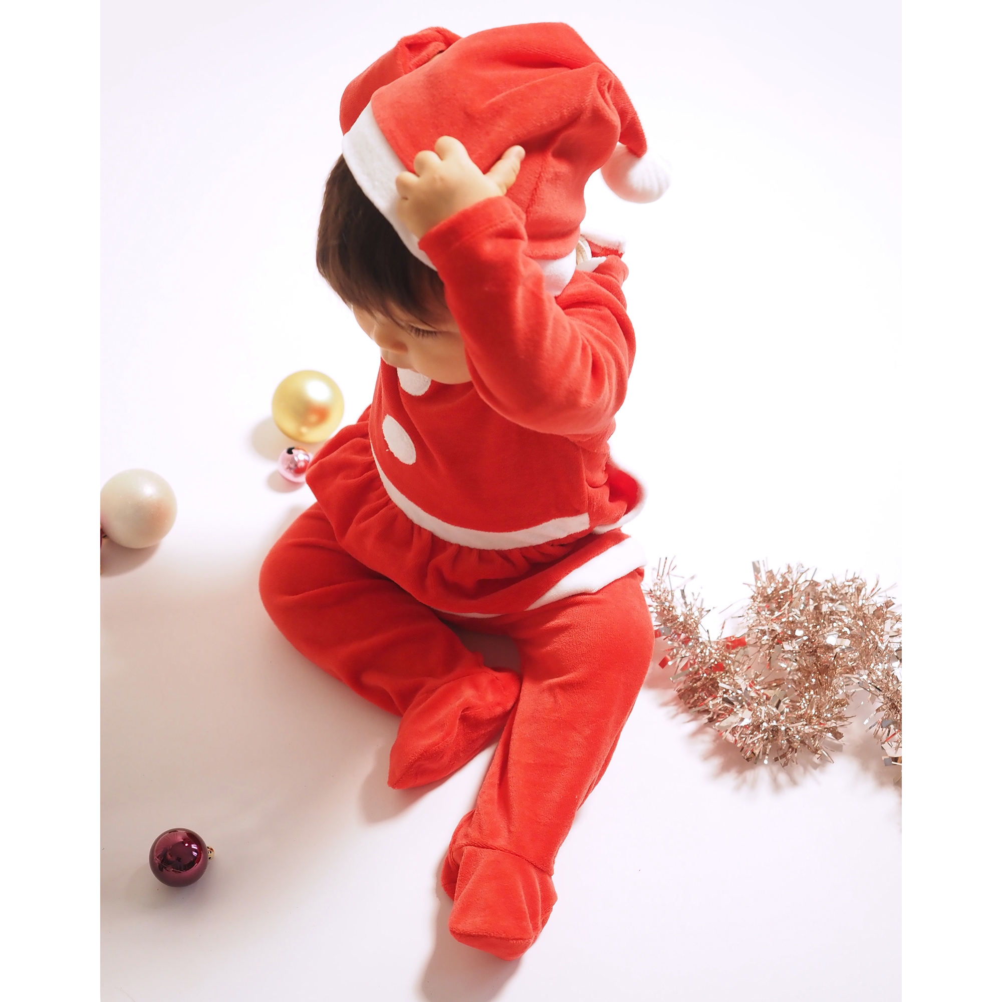 Pyjama + Bonnet de Noël Rouge de P'tit bisou, P'tit bisou : Aubert