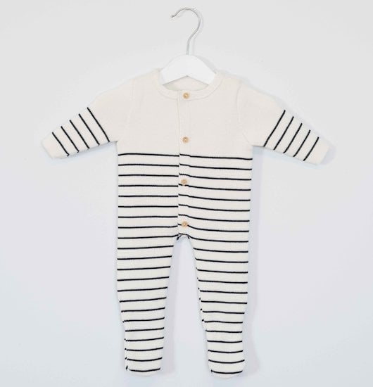 Combinaison Petits Marins Ecru/Marine  de La Manufacture de Layette