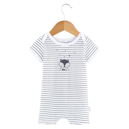 Combicourt rayé collection Little Fox Blanc/Gris Naissance de P'tit bisou