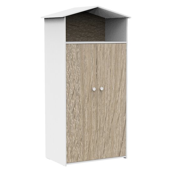 Cabanon Armoire 2 portes 1 niche Blanc  de Sauthon Baby's Sweet Home