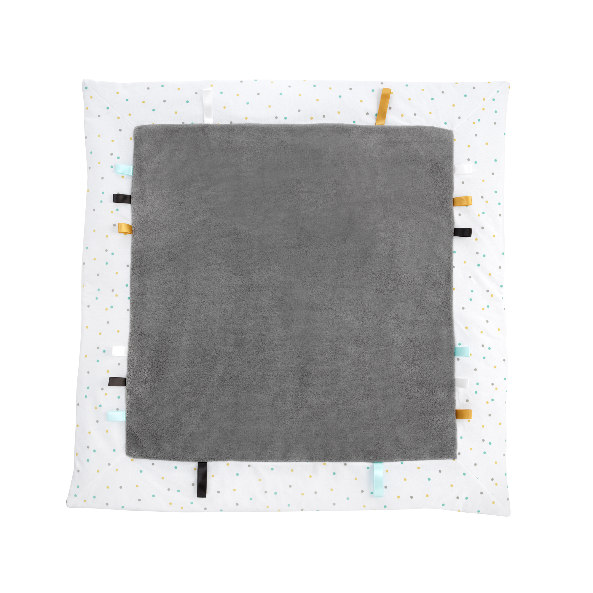 Tapis De Parc Jersey Et Velours Gris Pois De Aubert Concept Tapis D Eveil Aubert