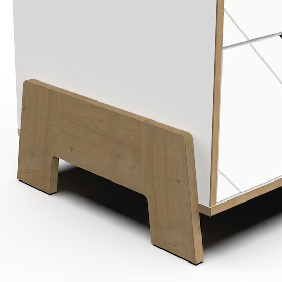 Albizia Armoire 2 portes + 1 tiroir Blanc / chêne  de CBA Meubles