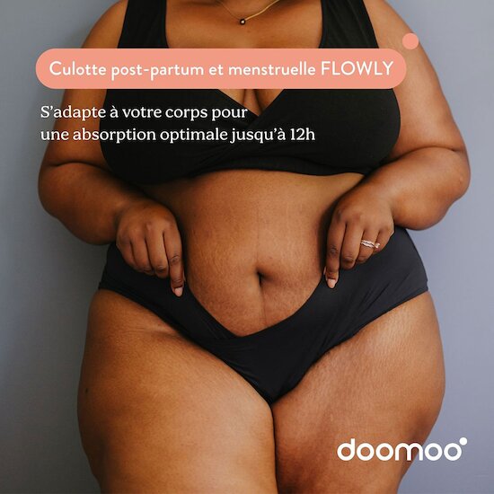 Culotte post-partum et menstruelle Flowly Black  de Doomoo