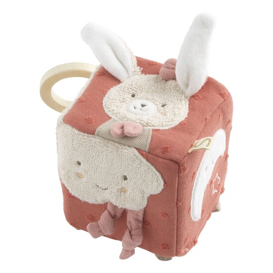 Cube d'activités coton bio Petit Cœur Vieux Rose  de Sauthon Baby Déco Cube d'activités coton bio Petit Cœur Vieux Rose  de Sauthon Baby Déco