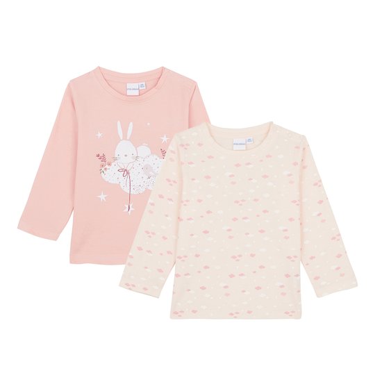 Lot de 2 t-shirts Lapin/nuages  de P'tit bisou