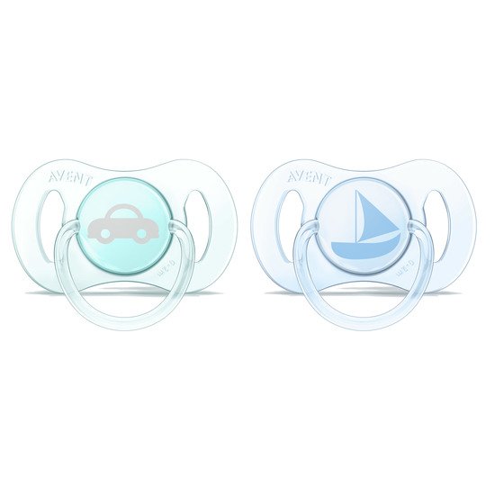 Lot de 2 Sucettes décorées nouveau-né Aqua / Bleu 0 mois + de Philips AVENT