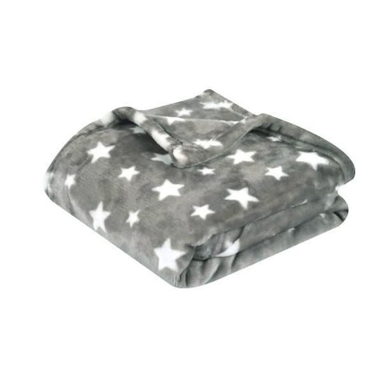 Microdoux couverture Gris étoiles Perle 100 x 150 cm de Domiva