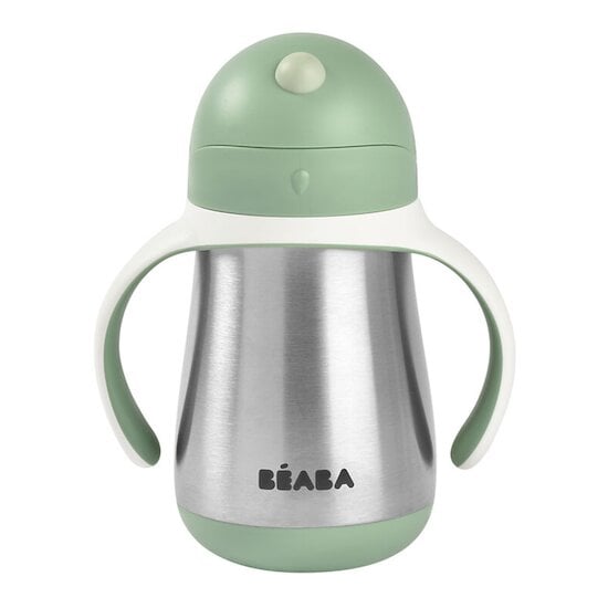 Tasse en inox avec paille Vert Sauge 250 ml de Béaba