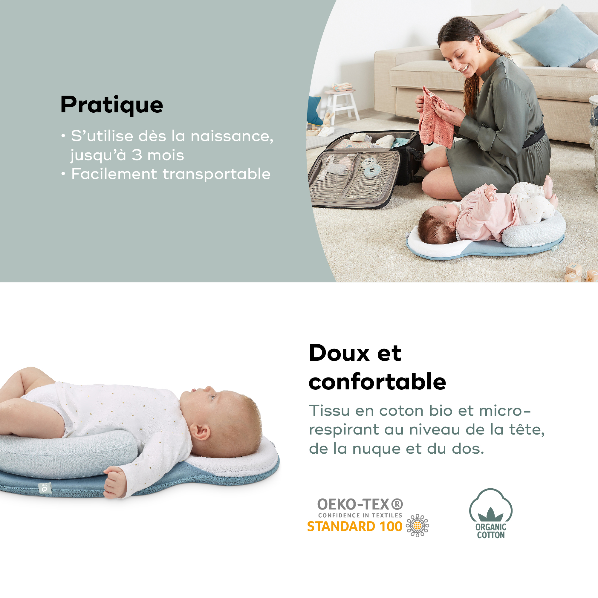 Baignoire Bébé Avec Réducteur Intégré Gris + Pied à Prix Carrefour